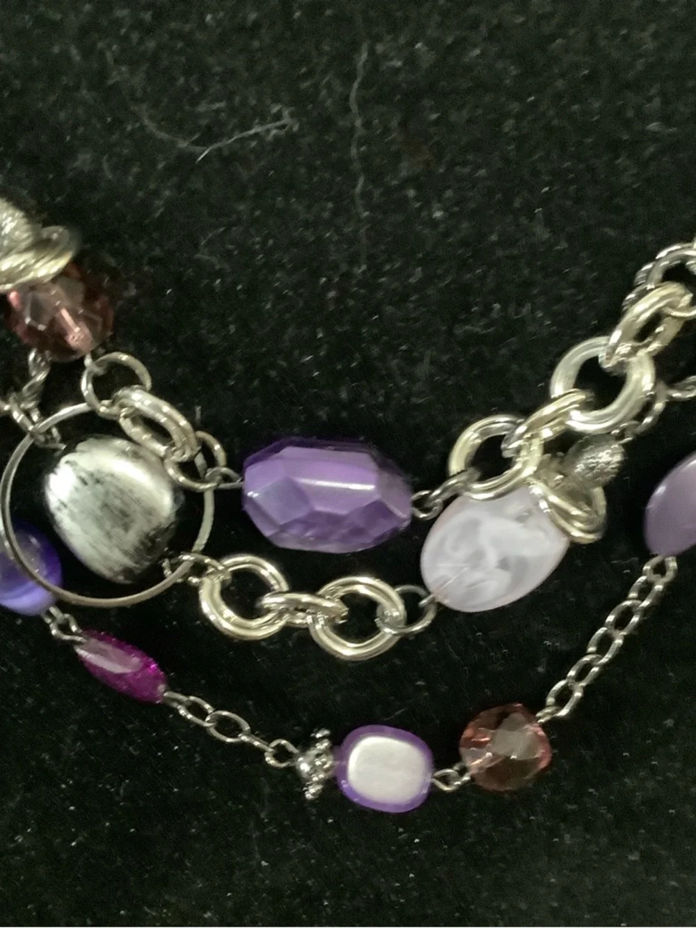 LIA SOPHIA: Purple Multi-Strand Beaded Necklace - Picture 2 of 2